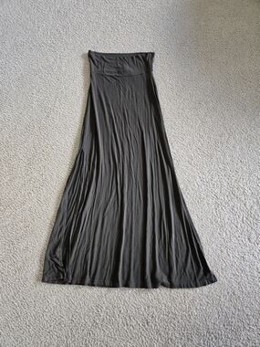 Charlotte Russe Fold-Over Waist Maxi Skirt With Side Slits - Olive Green
